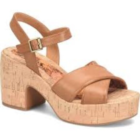Korks  Calda Cork Platform Sandal, Light Tan  Sizes Women   NEW With  Box - Picture 1 of 7